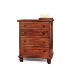 COMODA COLONIAL CON 4 CAJONES