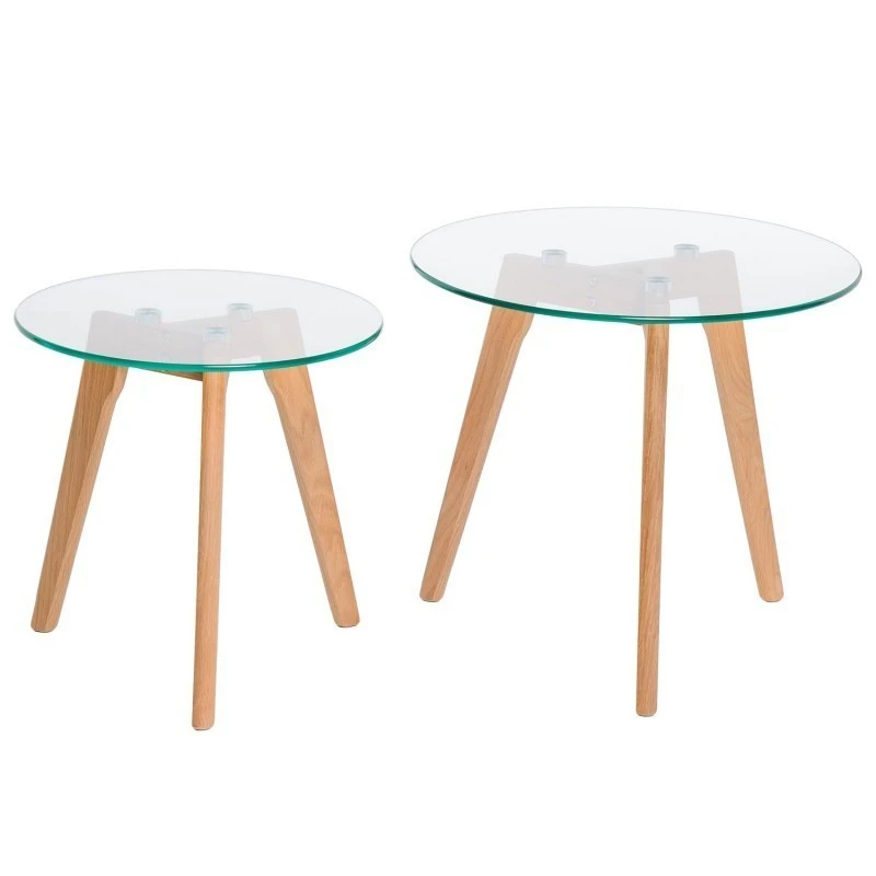 Mesa De Centro Redonda De Cristal Abel Ø50 Cm 5 Mesa De Centro Redonda De Cristal Abel Ø50 Cm - Imagen 3