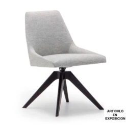 Silla Tapizada Giratoria Con Patas De Madera ALYA