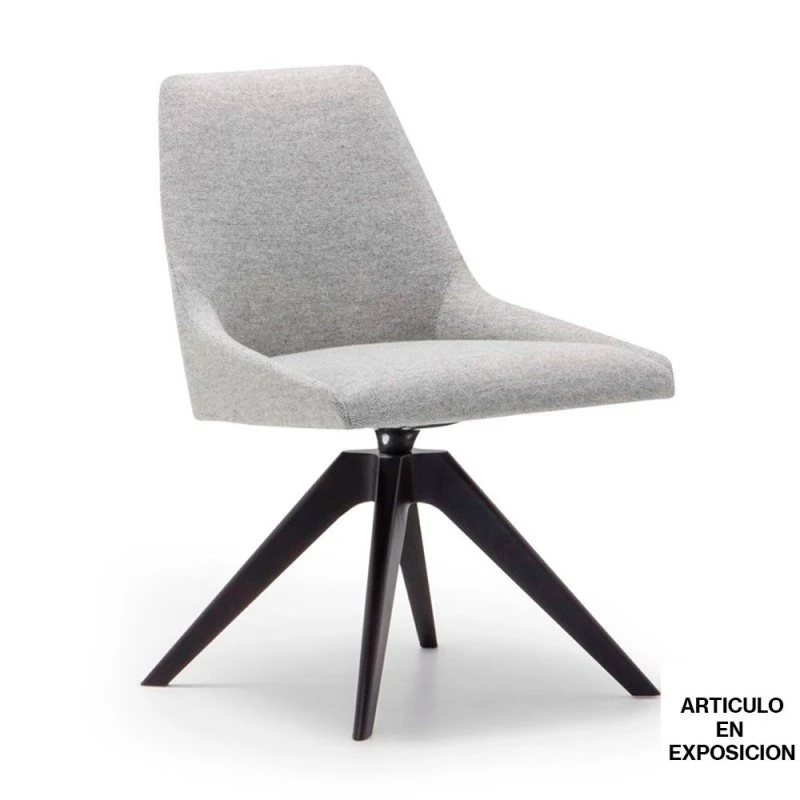 Silla Tapizada Giratoria Con Patas De Madera ALYA 3 Silla Tapizada Giratoria Con Patas De Madera ALYA