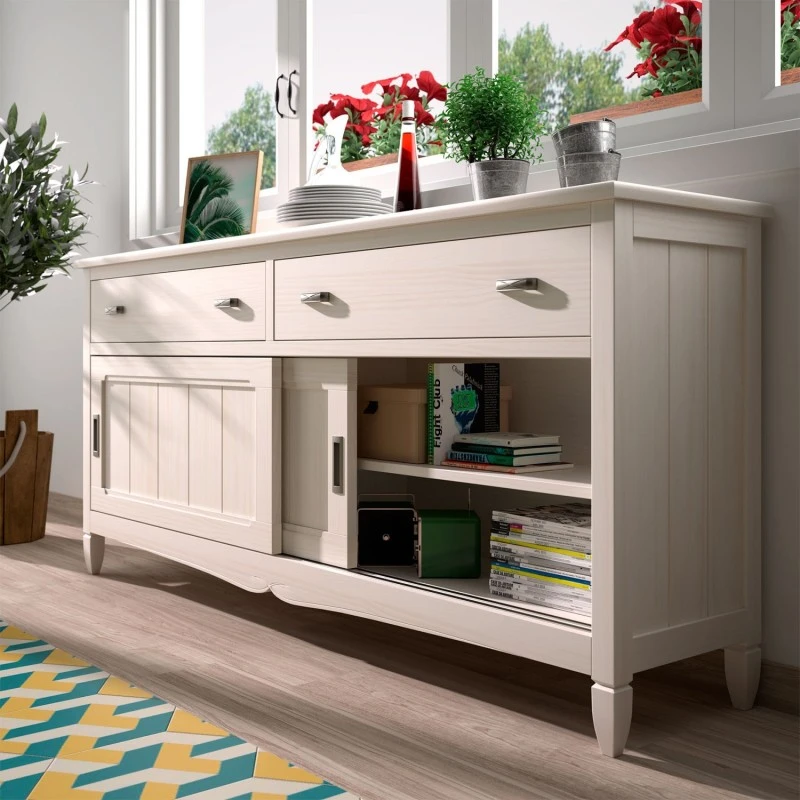 APARADOR MADERA PUERTAS CORREDERAS 188x44x88 AMBERES 4 APARADOR MADERA PUERTAS CORREDERAS 188x44x88 AMBERES - Imagen 2