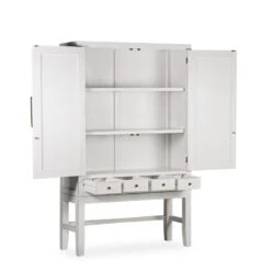 Aparador Alto Blanco 110x40x180 Cm EVEREST -Demarques Tienda aparador colonial alto blanco everest con 3 cajones 2 puertas 2 estantes 2