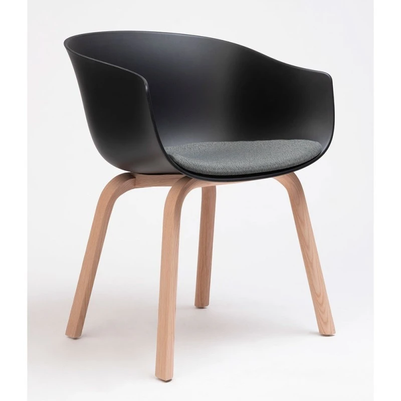 BAI WOOD - SILLA COMEDOR POLIPROPILENO CON GALLETA 3 BAI WOOD - SILLA COMEDOR POLIPROPILENO CON GALLETA