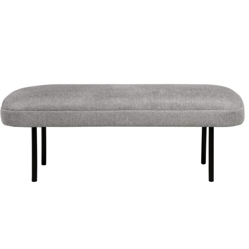 Banqueta Tapizada Gris Patas Metal Negro MARSELLA 4 Banqueta Tapizada Gris Patas Metal Negro MARSELLA - Imagen 2