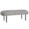 Banqueta Tapizada Gris Patas Metal Negro MARSELLA -Demarques Tienda banqueta tapizada gris patas metal negro marsella