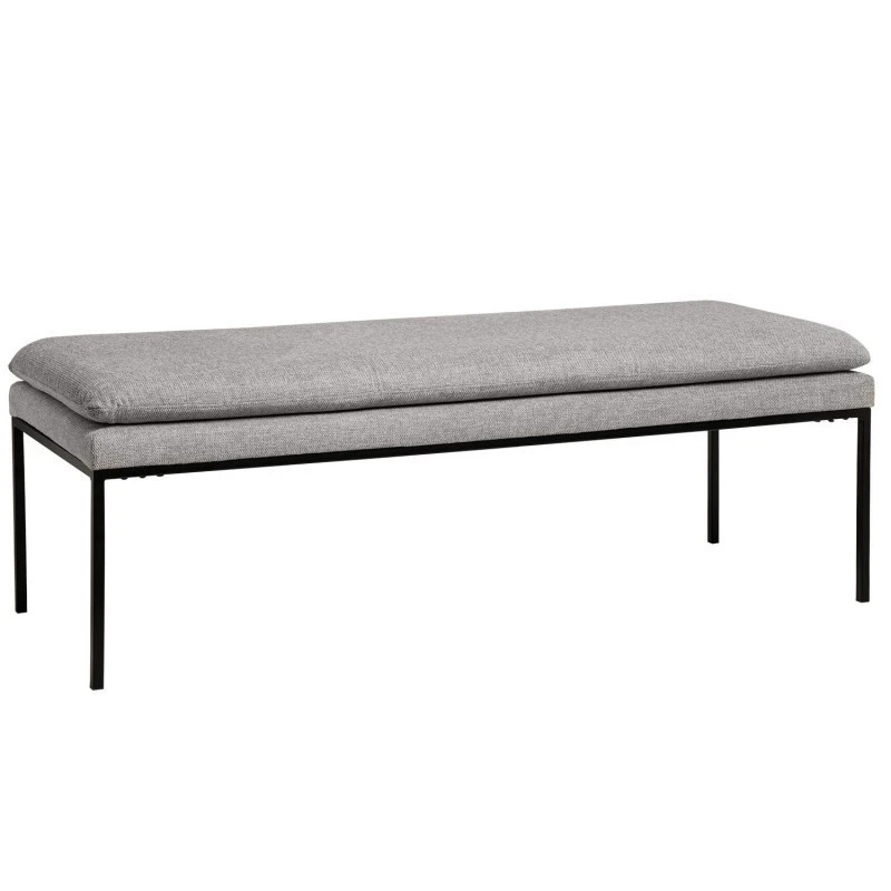 Banqueta Tapizada Gris Patas Metal Negro TURIN 3 Banqueta Tapizada Gris Patas Metal Negro TURIN