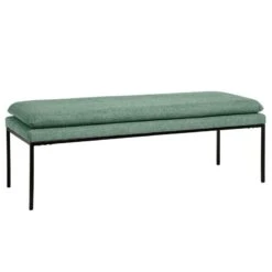Banqueta Tapizada Menta Patas Metal Negro TURIN