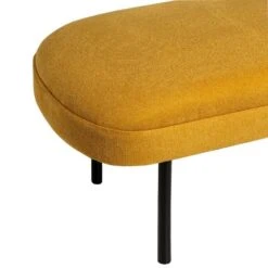 Banqueta Tapizada Mostaza Patas Metal Negro MARSELLA -Demarques Tienda banqueta tapizada mostaza patas metal negro marsella 2