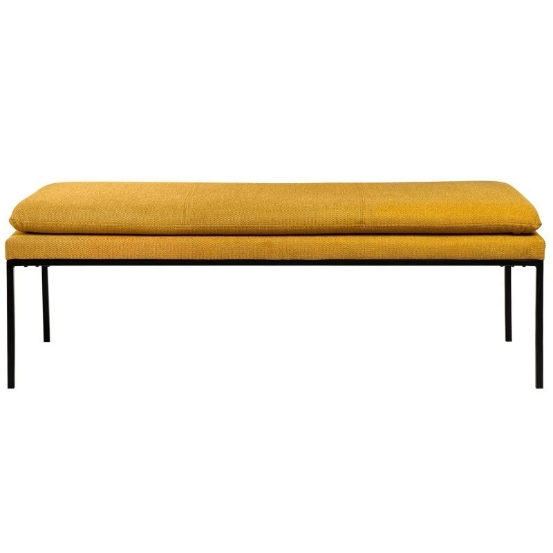 Banqueta Tapizada Mostaza Patas Metal Negro TURIN 4 Banqueta Tapizada Mostaza Patas Metal Negro TURIN - Imagen 2