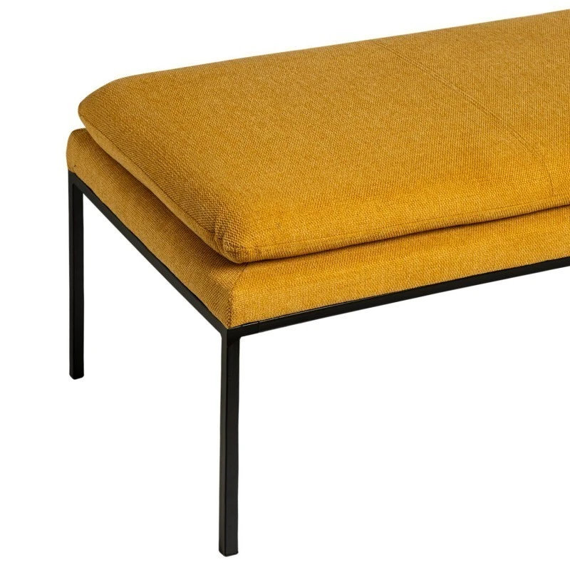 Banqueta Tapizada Mostaza Patas Metal Negro TURIN 5 Banqueta Tapizada Mostaza Patas Metal Negro TURIN - Imagen 3