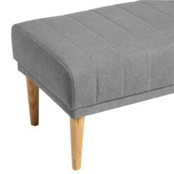 Banqueta Tapizada Gris Patas De Madera BARI 7 Banqueta Tapizada Gris Patas De Madera BARI -Demarques Tienda bari banqueta tapizada gris patas de madera 2