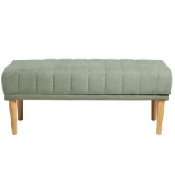 Banqueta Tapizada Menta Patas De Madera BARI