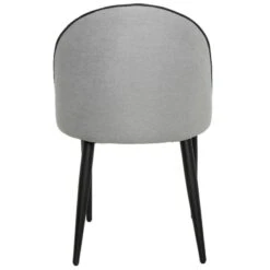 Silla Tapizada Con Pata Metal Negro INGA -Demarques Tienda biarritz silla tapizada gris oscuro con patas metalicas negras 4