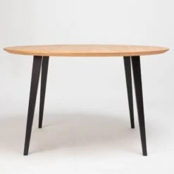 Mesa De Comedor Redonda Roble Tintado BOB