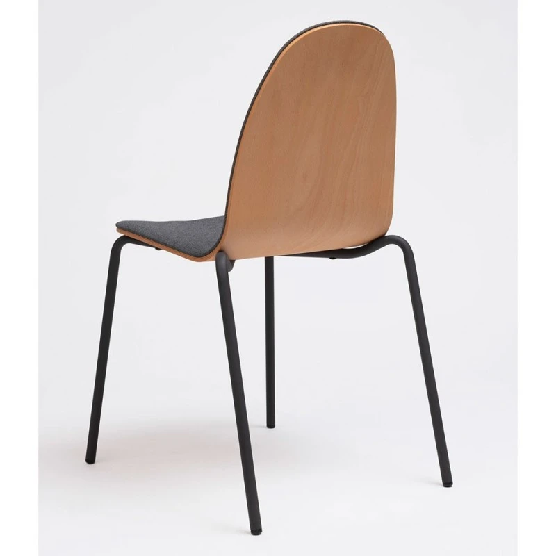 Silla Madera De Haya Y Tapizado Con Patas Metalicas BOB 4 Silla Madera De Haya Y Tapizado Con Patas Metalicas BOB - Imagen 2