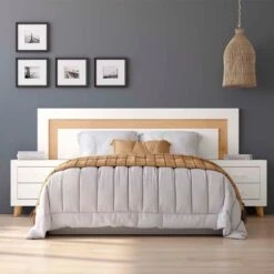 Cabecero Para Somier 150 Cm Y 2 Mesitas Con 2 Cajones PARIS XI