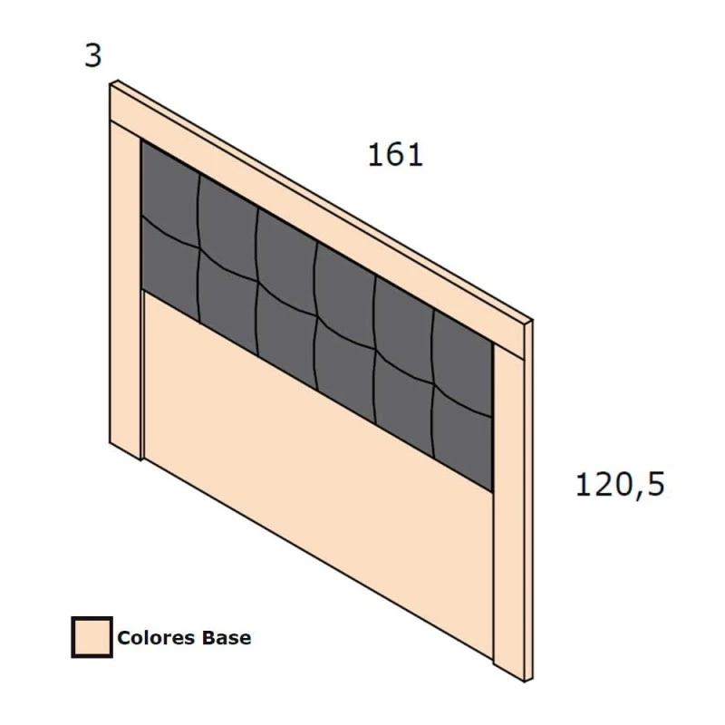 Cabecero Tapizado Para Cama 150 Cm PARIS X 7 Cabecero Tapizado Para Cama 150 Cm PARIS X - Imagen 5