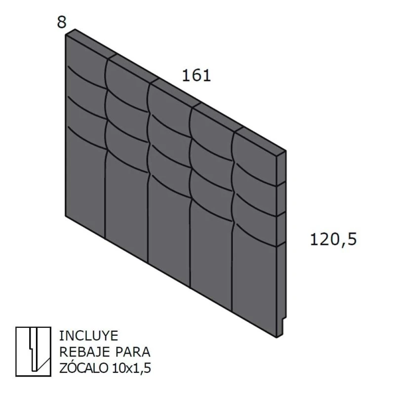 Cabecero Tapizado Para Cama 150 Cm PARIS XI 6 Cabecero Tapizado Para Cama 150 Cm PARIS XI - Imagen 4
