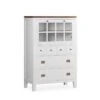 Comoda Alta Blanca 6 Cajones 1 Puerta MOYCOR EVEREST -Demarques Tienda comoda alta blanca de estilo colonial everest 6 cajones 1 puerta abatible