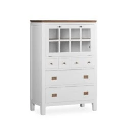 Comoda Alta Blanca 6 Cajones 1 Puerta MOYCOR EVEREST