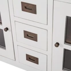 Mueble Recibidor Blanco 5 Cajones 2 Puertas EVEREST -Demarques Tienda consola colonial blanca everest con 5 cajones y 2 puertas 2