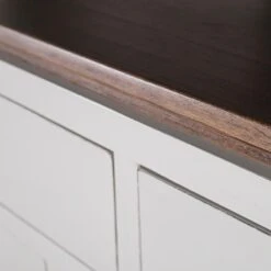 Mueble Recibidor Blanco 5 Cajones 2 Puertas EVEREST -Demarques Tienda consola colonial blanca everest con 5 cajones y 2 puertas 3