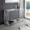 CONSOLA MODERNA TARO DE ACERO Y CRISTAL TEMPLADO -Demarques Tienda consola moderna taro de acero y cristal templado