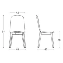 Silla De Cocina Tapizada Con Respaldo Madera DOLCE TESSUTO -Demarques Tienda dolce silla tapizada tessuto 3