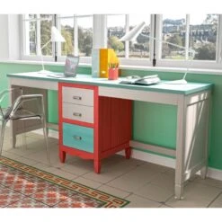 AMBERES - ESCRITORIO A MEDIDA CON CAJONERA CENTRAL