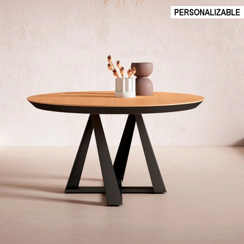 Mesa Comedor Redonda Con Pie Central Metalico FRAMEWORK 3 Mesa Comedor Redonda Con Pie Central Metalico FRAMEWORK