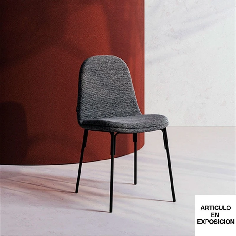 Silla De Comedor Tapizada Con Patas Metalicas GALET 3 Silla De Comedor Tapizada Con Patas Metalicas GALET