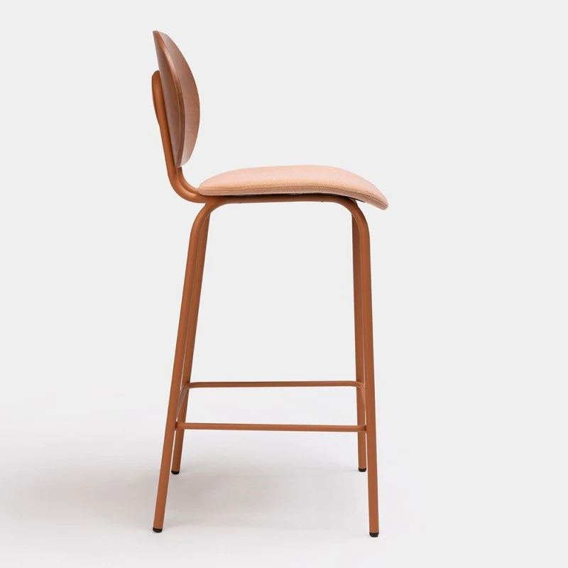 HARI - TABURETE RESPALDO MADERA Y ASIENTO TAPIZADO ALTO 67 6 HARI - TABURETE RESPALDO MADERA Y ASIENTO TAPIZADO ALTO 67 - Imagen 4