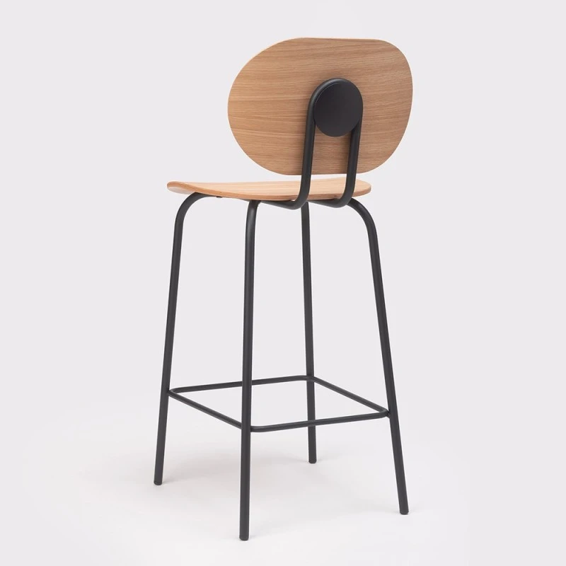 HARI - TABURETE RESPALDO Y ASIENTO EN MADERA ROBLE 4 HARI - TABURETE RESPALDO Y ASIENTO EN MADERA ROBLE - Imagen 2