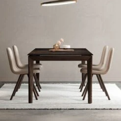 Mesa Extensible Porcelanico Y Patas De Madera ILEX -Demarques Tienda ilex mesa de comedor tapa porcelanico mobliberica 1