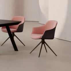 KEDUA - SILLA COMEDOR CON PIE CENTRAL FIJO