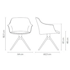 KEDUA - SILLA COMEDOR CON PIE CENTRAL FIJO -Demarques Tienda kedua silla comedor con pie central fijo disponible en varios acabados 4