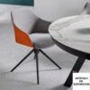 Silla Tapizada Giratoria Con Pie Central Metalico KEDUA -Demarques Tienda kedua silla comedor con pie central giratorio disponible en varios acabados