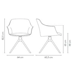 Silla Tapizada Giratoria Con Pie Central Metalico KEDUA -Demarques Tienda kedua silla comedor con pie central giratorio disponible en varios acabados 6