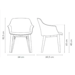 KEDUA WOOD - SILLA COMEDOR CON BRAZOS -Demarques Tienda kedua wood silla comedor con brazos disponible en varios acabados 7