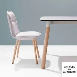 Silla De Comedor Tapizada Y Patas De Madera KÖLN