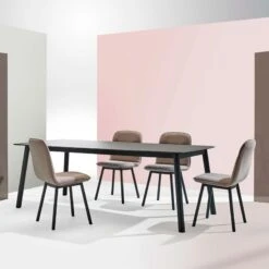 Mesa De Comedor Porcelanico Patas Metalicas KOLN