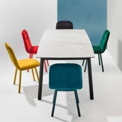 Mesa Extensible Tapa Porcelanico Con Patas Metalicas KOLN -Demarques Tienda koln metal mesa de comedor tapa porcelanico disponible en varias medidas 2