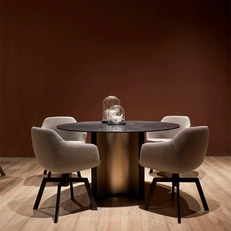 LAP - SILLA COMEDOR CARCASA TAPIZADA CON PATA CENTRAL METALICA 4 LAP - SILLA COMEDOR CARCASA TAPIZADA CON PATA CENTRAL METALICA - Imagen 2