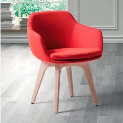 LAP - SILLA COMEDOR INTEGRAMENTE TAPIZADA CON PATAS MADERA -Demarques Tienda lap silla comedor integramente tapizada con patas madera 2