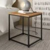 Mesa Auxiliar Cuadrada Madera-metal SIDNEY -Demarques Tienda mesa auxiliar cuadrada madera metal sidney
