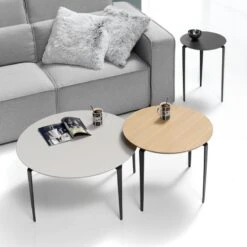 Kepler - Mesa Auxiliar Redonda Patas Metalicas