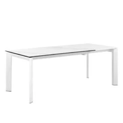 Mesa Extensible Porcelanico Creta Patas Blancas LISA -Demarques Tienda mesa comedor extensible tapa porcelanico creta patas blancas 1