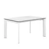 Mesa Extensible Porcelanico Creta Patas Blancas LISA -Demarques Tienda mesa comedor extensible tapa porcelanico creta patas blancas