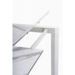Mesa Extensible Porcelanico Creta Patas Blancas LISA -Demarques Tienda mesa comedor extensible tapa porcelanico creta patas blancas 3