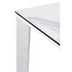 Mesa Extensible Porcelanico Creta Patas Blancas LISA -Demarques Tienda mesa comedor extensible tapa porcelanico creta patas blancas 4
